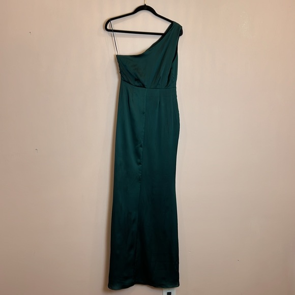 Baltic Born RSVP one shoulder gown emerald green size S NWT - Picture 7 of 8